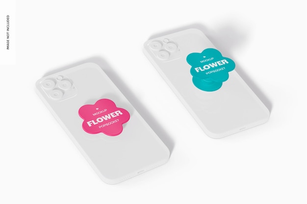 Maquette de Popsockets en forme de fleur, perspective