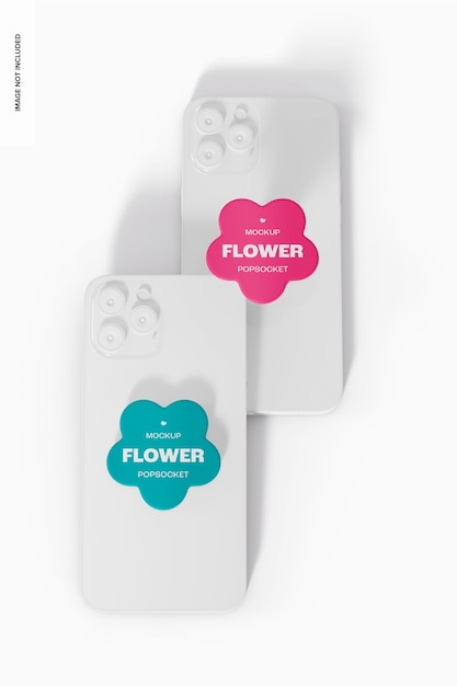 Maquette de Popsockets en forme de fleur, vue de dessus