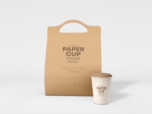 Maquette de porte-gobelet à café en papier à emporter