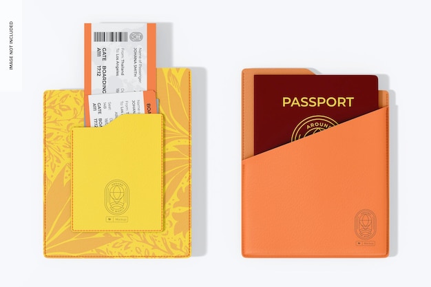 Maquette de porte-passeport en cuir