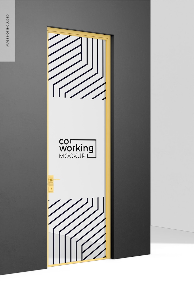 PSD maquette de porte en verre vue de gauche