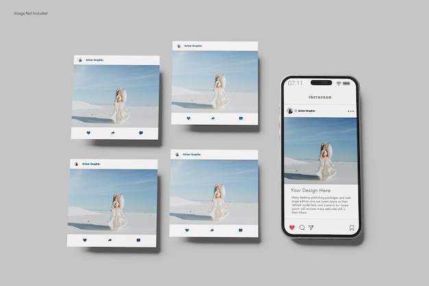 Une Maquette De Post Sur Instagram Et Une Histoire Sur Instagram