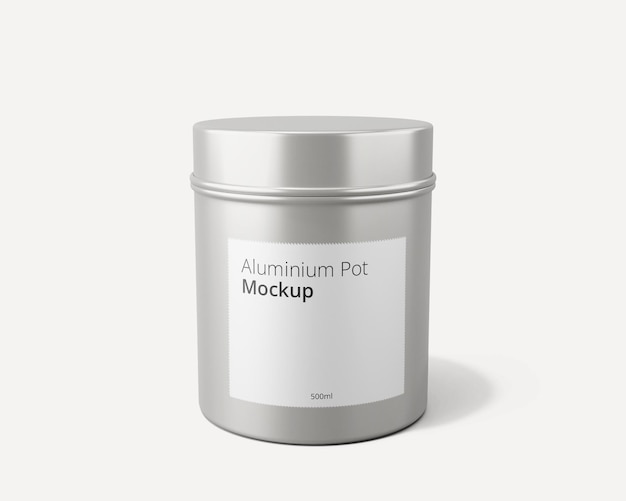 PSD maquette de pot en aluminium de 500 ml