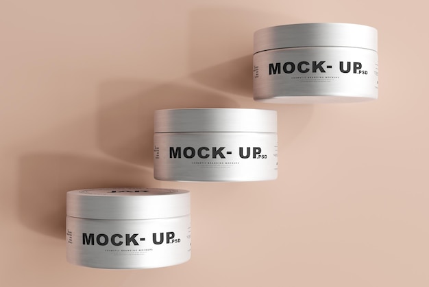 Maquette de pot cosmétique en aluminium