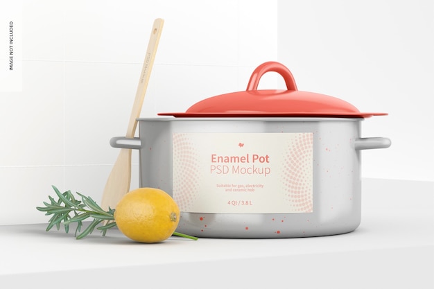 Maquette de pot en émail, vue de face