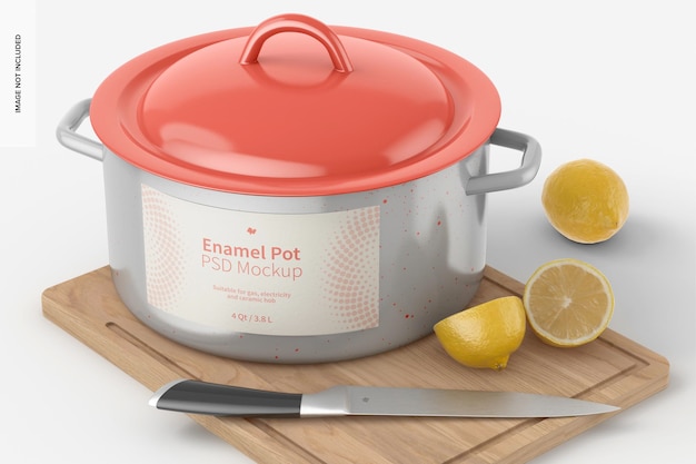 Maquette de pot en émail, vue en perspective