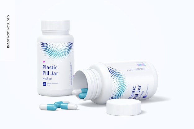 Maquette De Pots De Pilules En Plastique