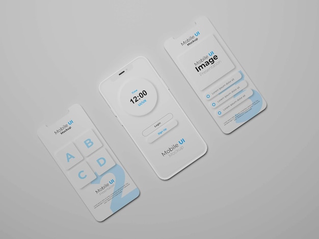 Maquette De Présentation De L'application Ui Ux Pour Téléphone Et écran