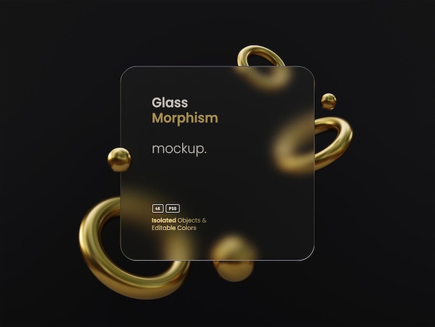 Maquette de présentation d'interface avec effets de morphisme en verre dépoli 3D Render