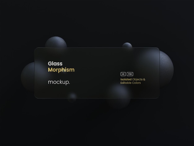 Maquette de présentation d'interface avec effets de morphisme en verre dépoli 3D Render