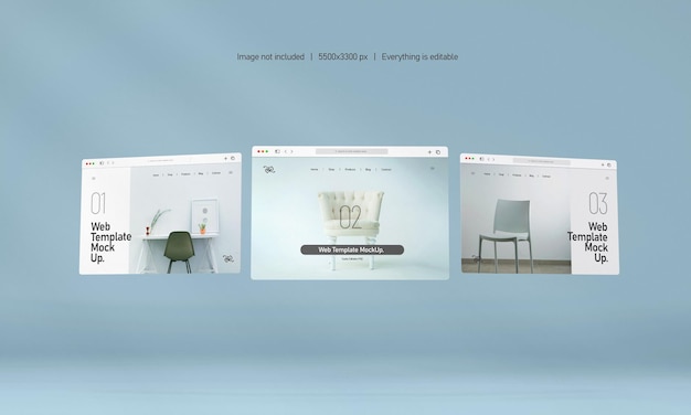 Maquette de présentation de site Web isolée