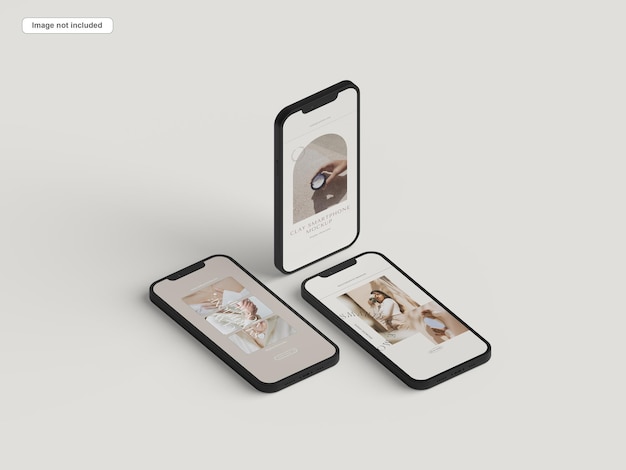 maquette de présentation de smartphone en argile