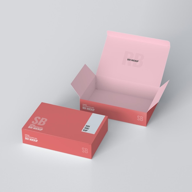 une maquette PSD de boîte rectangulaire large de qualité supérieure