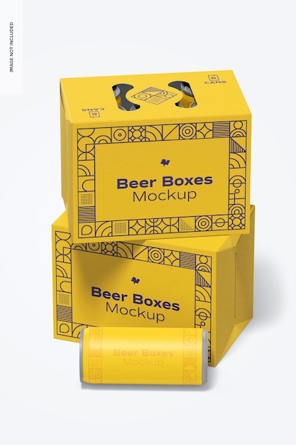 Maquette PSD de boîtes à bière