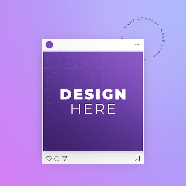 PSD maquette de publication instagram avec un style moderne