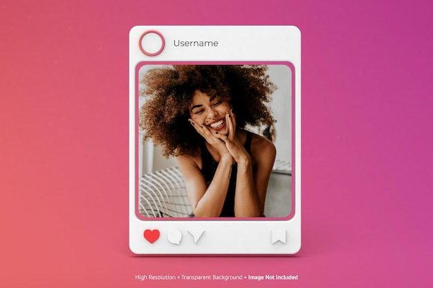 Maquette de publication de médias sociaux Instagram 3D