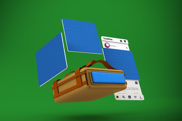 Maquette de publication sur les réseaux sociaux de livraison de pizza
