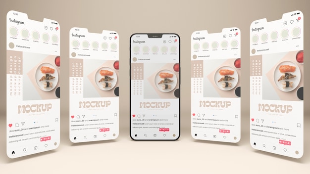 Maquette de publication sur les réseaux sociaux avec smartphone