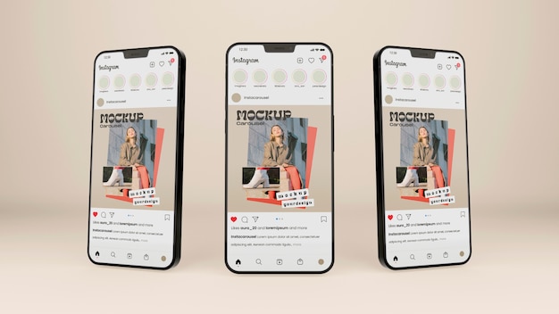 Maquette de publication sur les réseaux sociaux avec smartphone