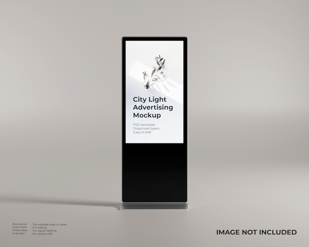 PSD maquette de publicité numérique pour la lumière de la ville