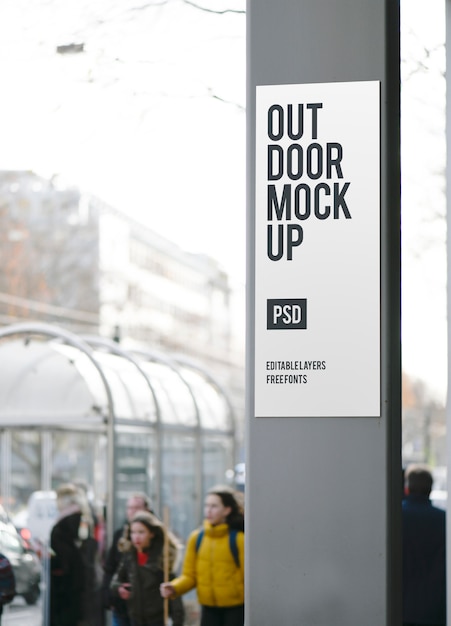 Maquette de publicité de rue verticale