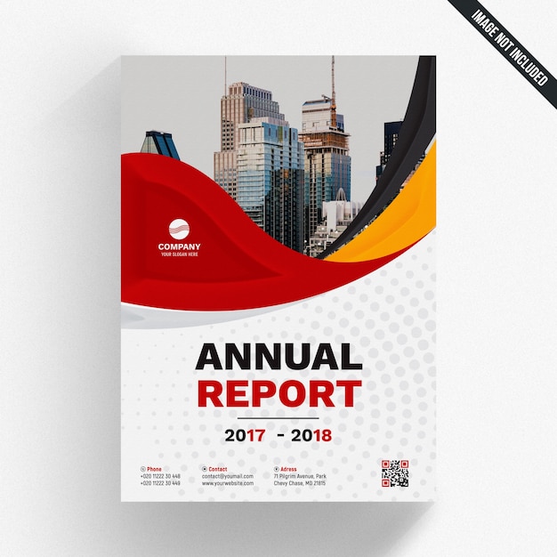 Maquette de rapport annuel avec forme ondulée