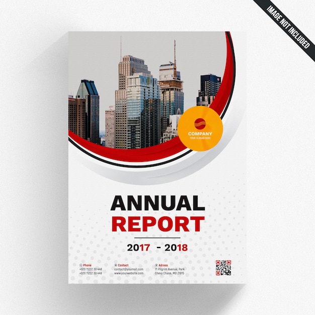 PSD maquette de rapport annuel avec des formes rondes