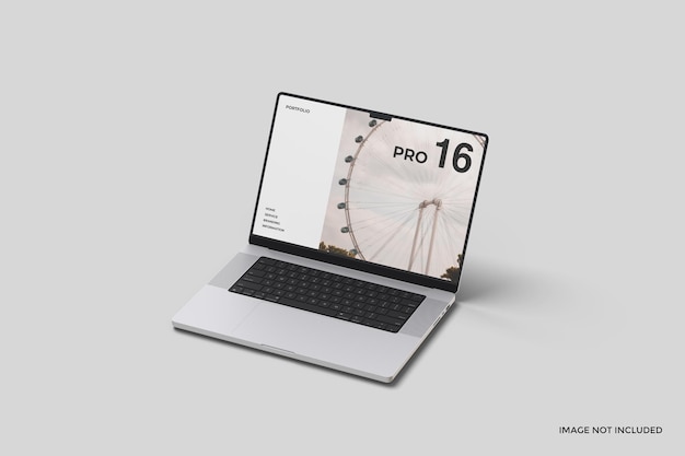 Une maquette réaliste de l'écran d'un ordinateur portable pro de 16 pouces