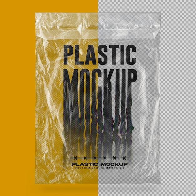 PSD une maquette réaliste en plastique transparent