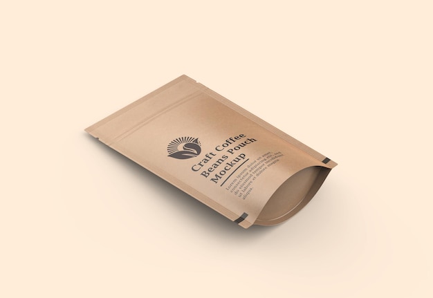 Maquette de sac à café en papier artisanal