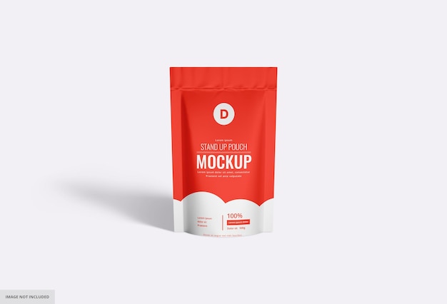 PSD maquette de sac à café red standup foil pouch bag mockup