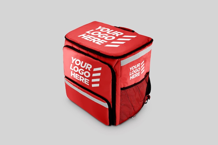 PSD maquette de sac à dos de livraison