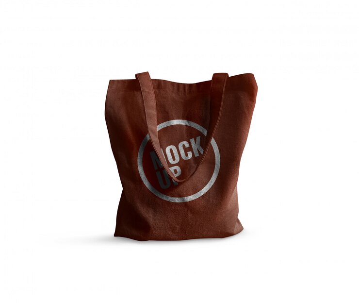 PSD maquette de sac fourre-tout marron réaliste