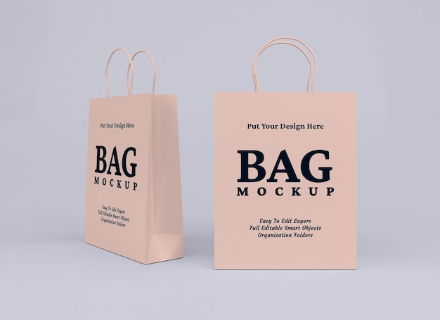Maquette de sac à provisions en carton