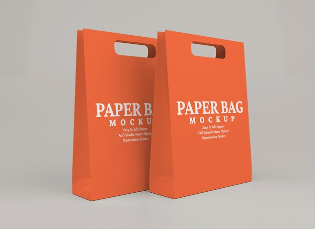 Maquette de sac à provisions en carton