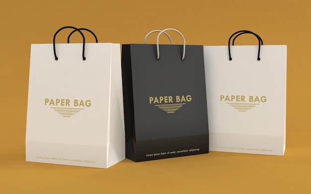emballage de sac en papier découpé et maquette de sac 3d 2287273