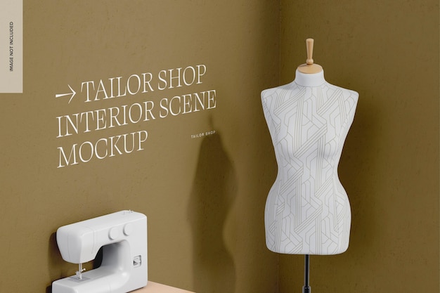Maquette de scène intérieure d'atelier de couture
