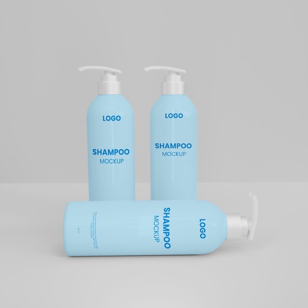PSD maquette de shampooing réaliste 3d