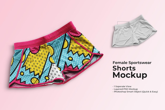 Maquette de shorts de vêtements de sport pour femmes