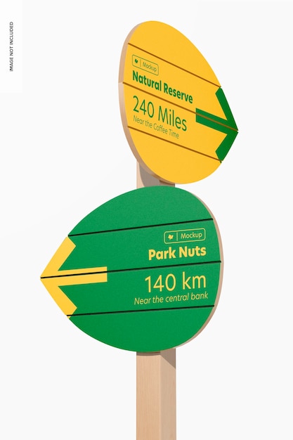 PSD maquette de signalisation extérieure, gros plan