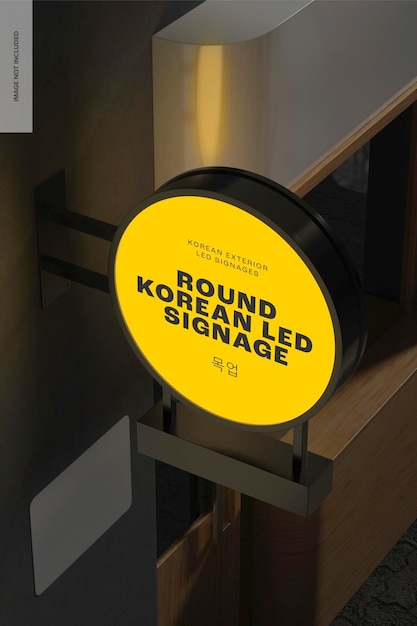 Maquette de signalisation LED coréenne ronde