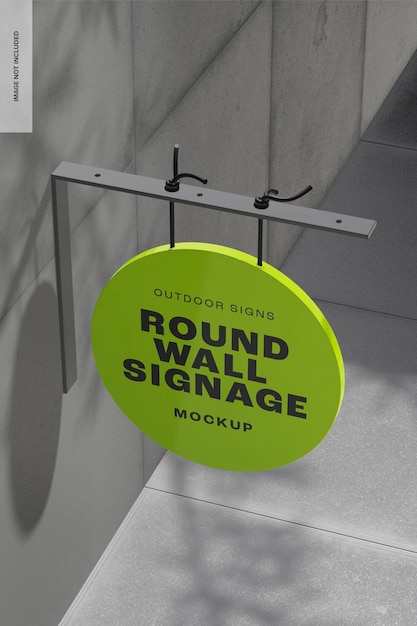 Maquette de signalisation murale ronde, vue en plongée
