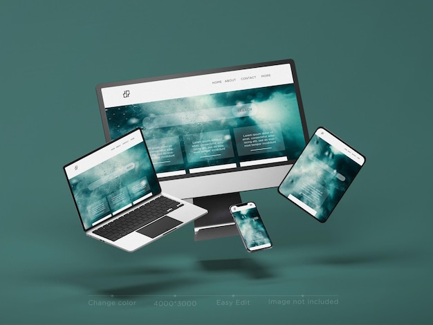 Maquette De Site Web Pour Appareils Réactifs Multi-appareils
