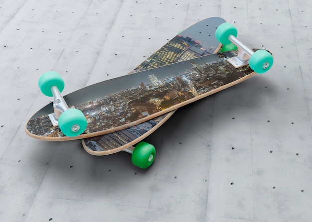 Maquette de skateboard sur un autre