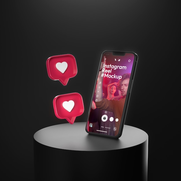 Maquette de smartphone à bobine instagram