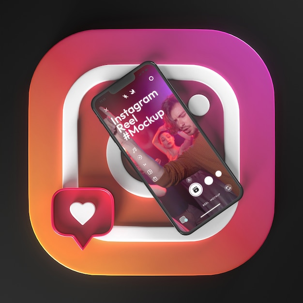 Maquette de smartphone à bobine instagram