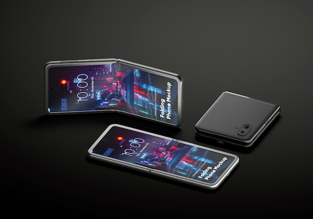 PSD maquette de smartphone avec design flip