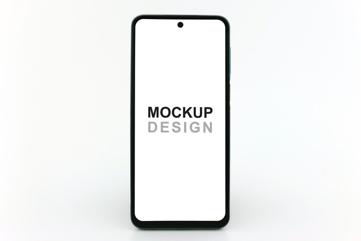 PSD maquette de smartphone sur fond blanc