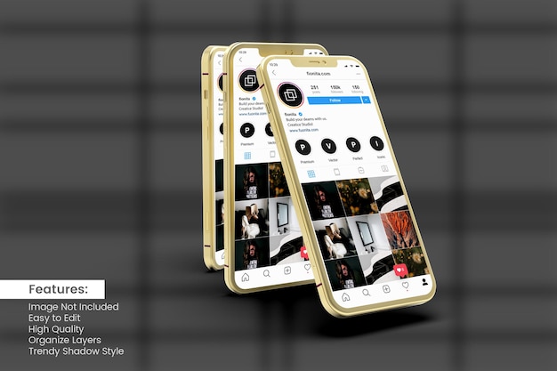 PSD maquette de smartphone pour afficher le modèle de publication et d'histoire instagram