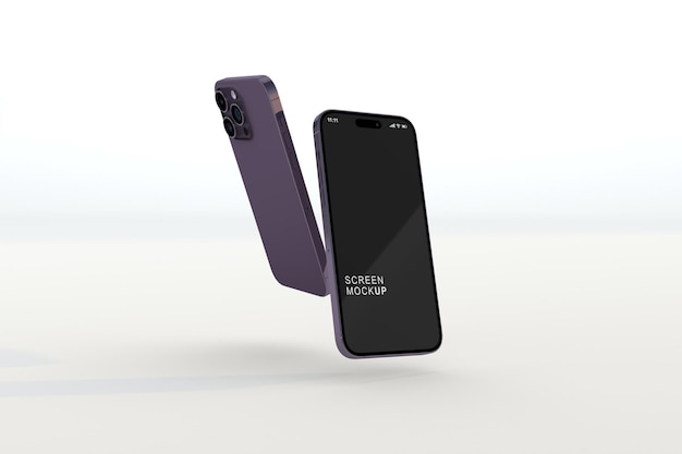 Maquette de smartphone violet moderne pro